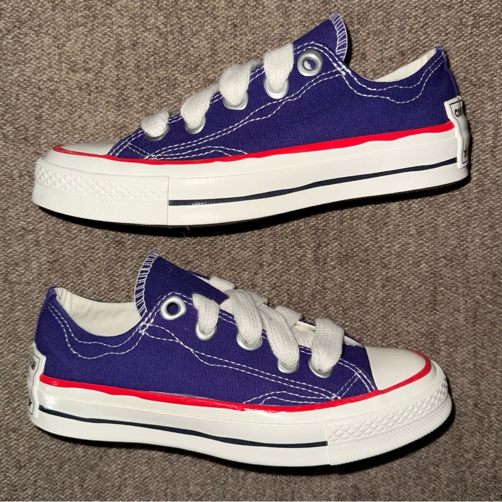 Converse Chuck 70 Low Sketch Purple Red Court Egret size 5 NEW Squiggly Wavy